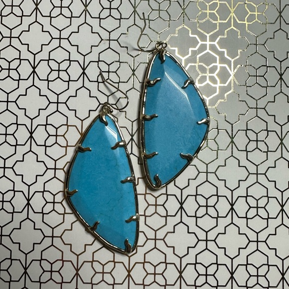 Vintage Kendra Scott Willow Gold/Turquoise Earrings VGUC - Picture 5 of 6